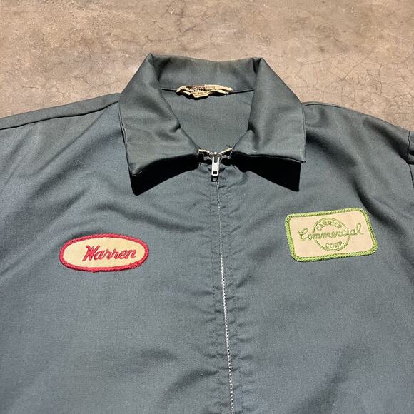 Vintage 70s Montgomery Ward Green Patches Workwear Jacket - Picture 3 of 7